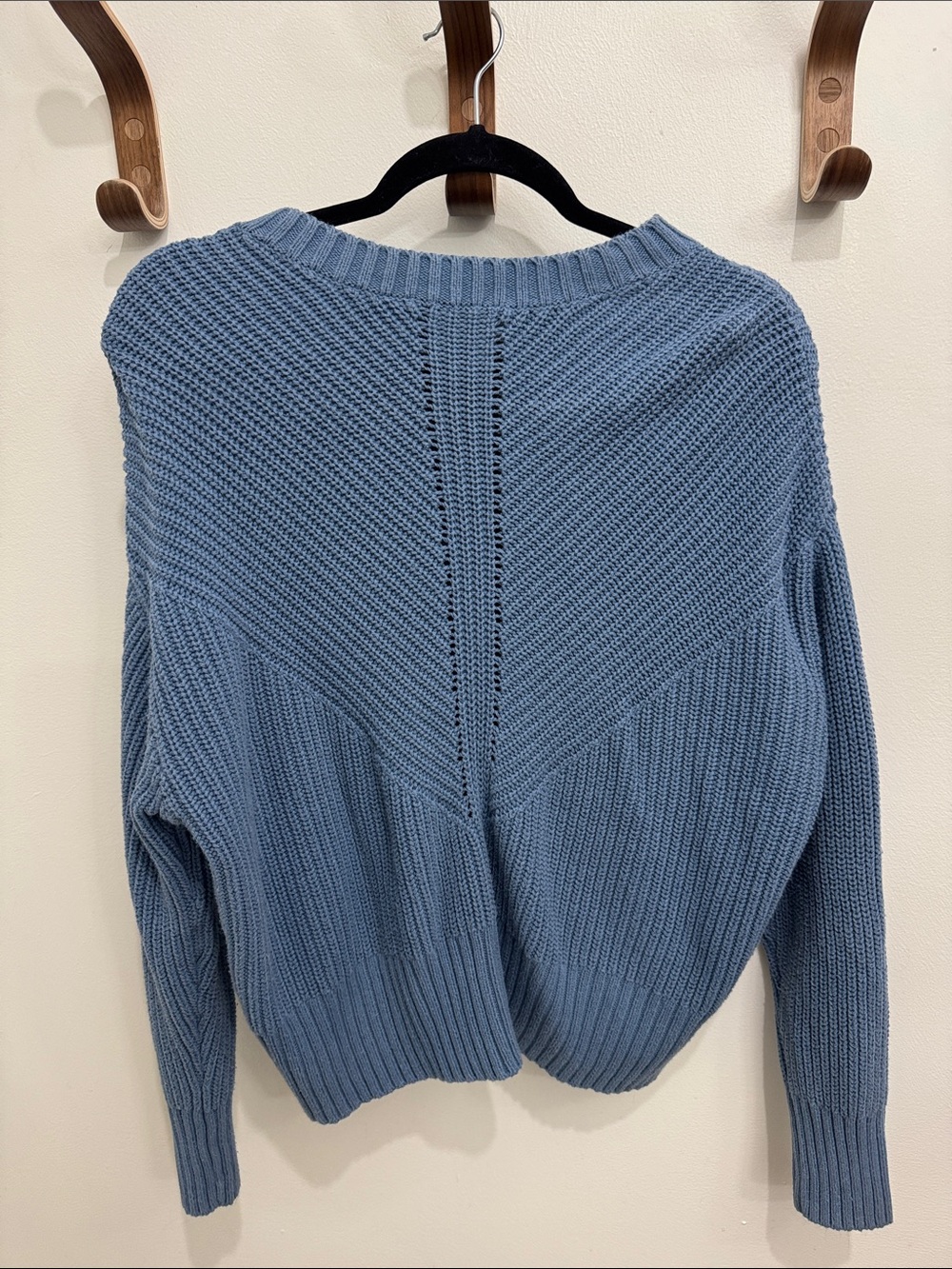a.n.a Dusty Blue Textured Crewneck Sweater